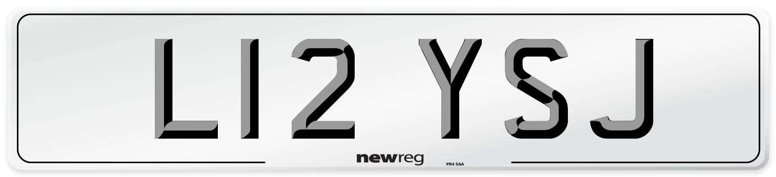 L12 YSJ Number Plate from New Reg